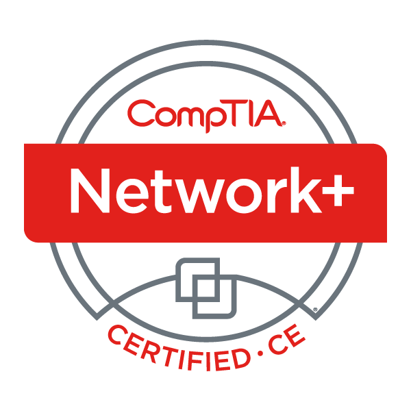 CompTIA Network+ ce certification badge, verified on Credly